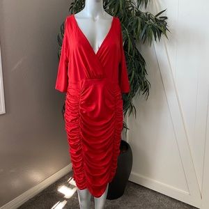 Poeshe bodycon ruched dress